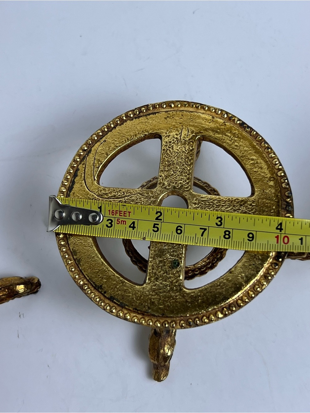 Lot of 2 VTG Cornell Brass Ornate Lamp Base Dragon Feet Theme - Picture 6 of 13